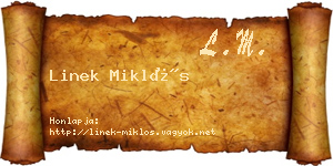 Linek Miklós névjegykártya