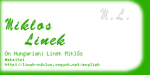 miklos linek business card